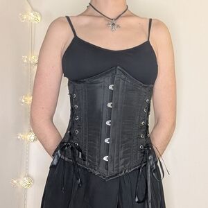 Black Underbust Corset With Lacing